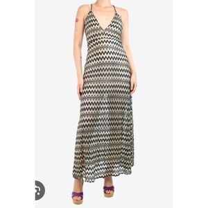 Livystone Black Gold Striped Sheer Beach Coverup Size Small